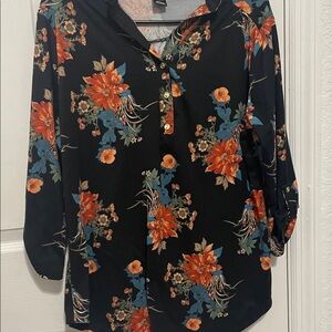 Floral Button-Up Blouse